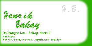 henrik bakay business card